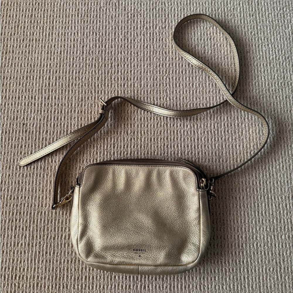 Fossil Gold Crossbody Bag
